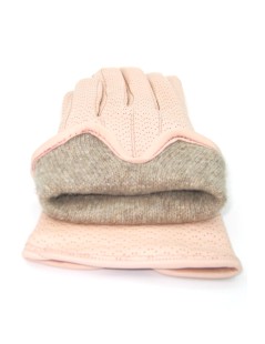 Nappa leather gloves cashmere lined  Nude