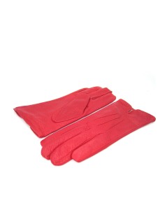Nappa leather gloves cashmere lined   Red