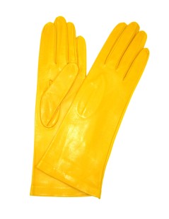 Nappa leather gloves 4bt Silk lined   Ocra Yellow