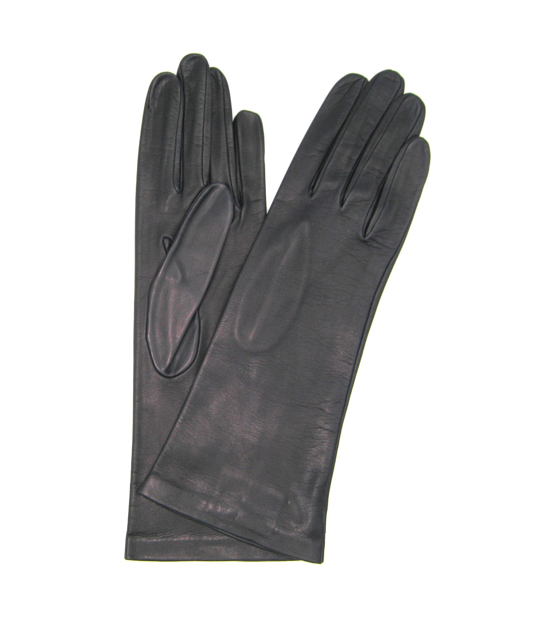 Перчатки Nappa 4bt на шелковой подкладке темно-синего цвета