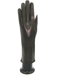 Nappa leder Handschuhe 4bt  Seide gefüttert   Dunkel Braun