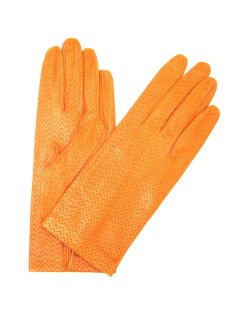 Оранжевые перчатки из кожи наппа без подкладки