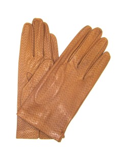 Коричневые перчатки из кожи наппа без подкладки
