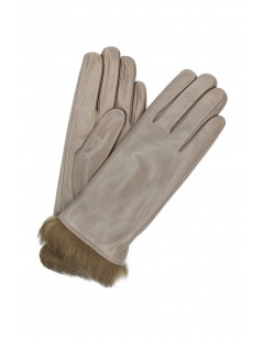 женщина Artik Nappa leather gloves 4bt Rabbir fur lined Mud