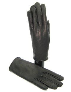 Nappaleder handschuhe Touch Screen mit knopf gefüttert Kaschmir   Schwarz