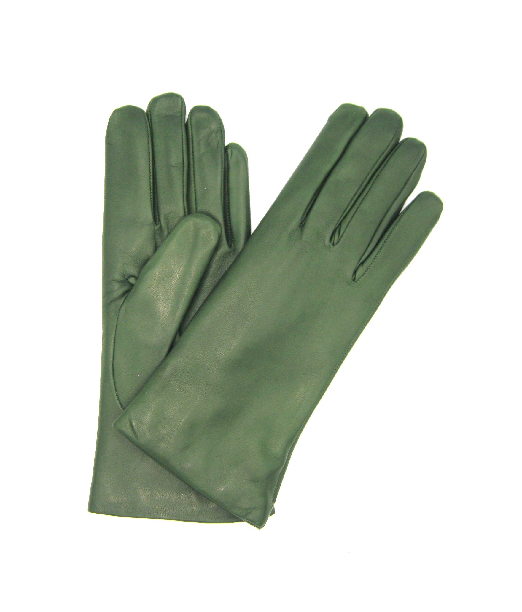 Зеленые перчатки Lapin на подкладке из кожи наппа