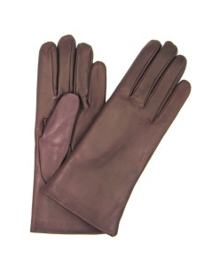 Nappa leather gloves 2bt Rabbit fur lined    Bordeaux
