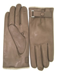 Nappa leder Handschuhe gefüttert Kaschmir mit Riemen Schlammfarbe