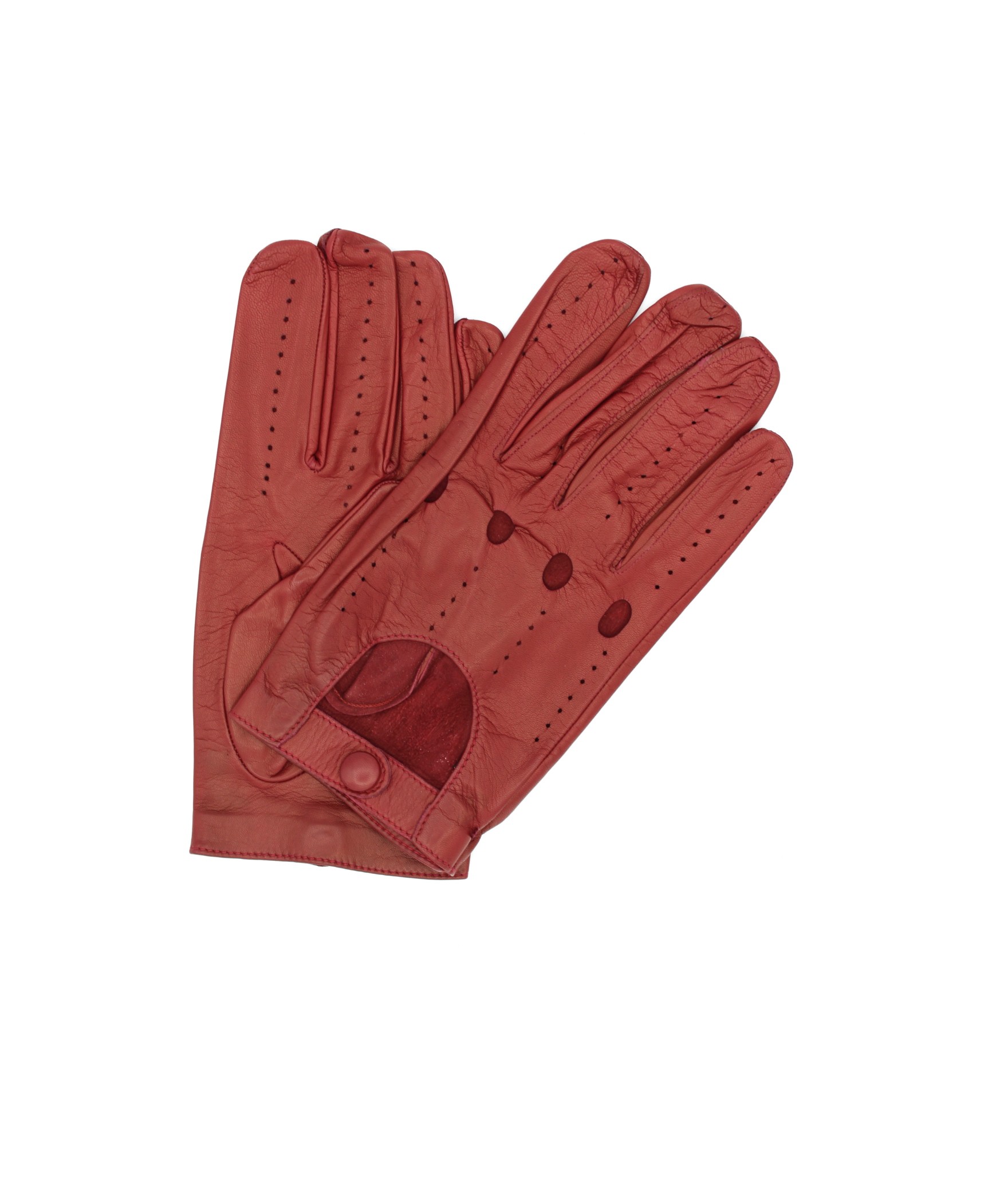 Uomo Driver Driving gloves in Nappa leather Dark Red Sermoneta