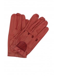 Uomo Driver Autofahrer handschuhe aus Nappaleder Dunkel Rot
