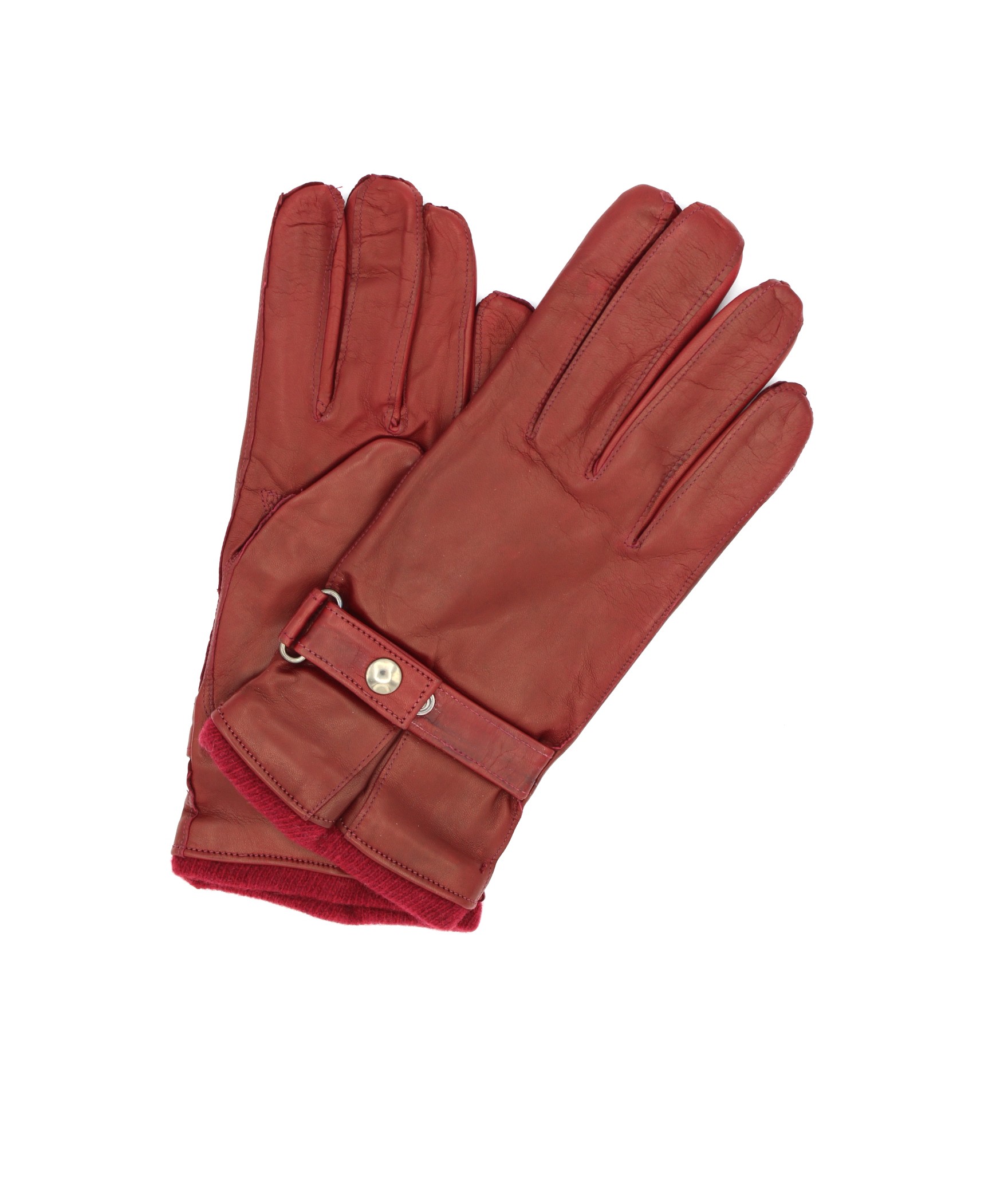 Uomo Fashion Nappa leather gloves cashmere lined with strap