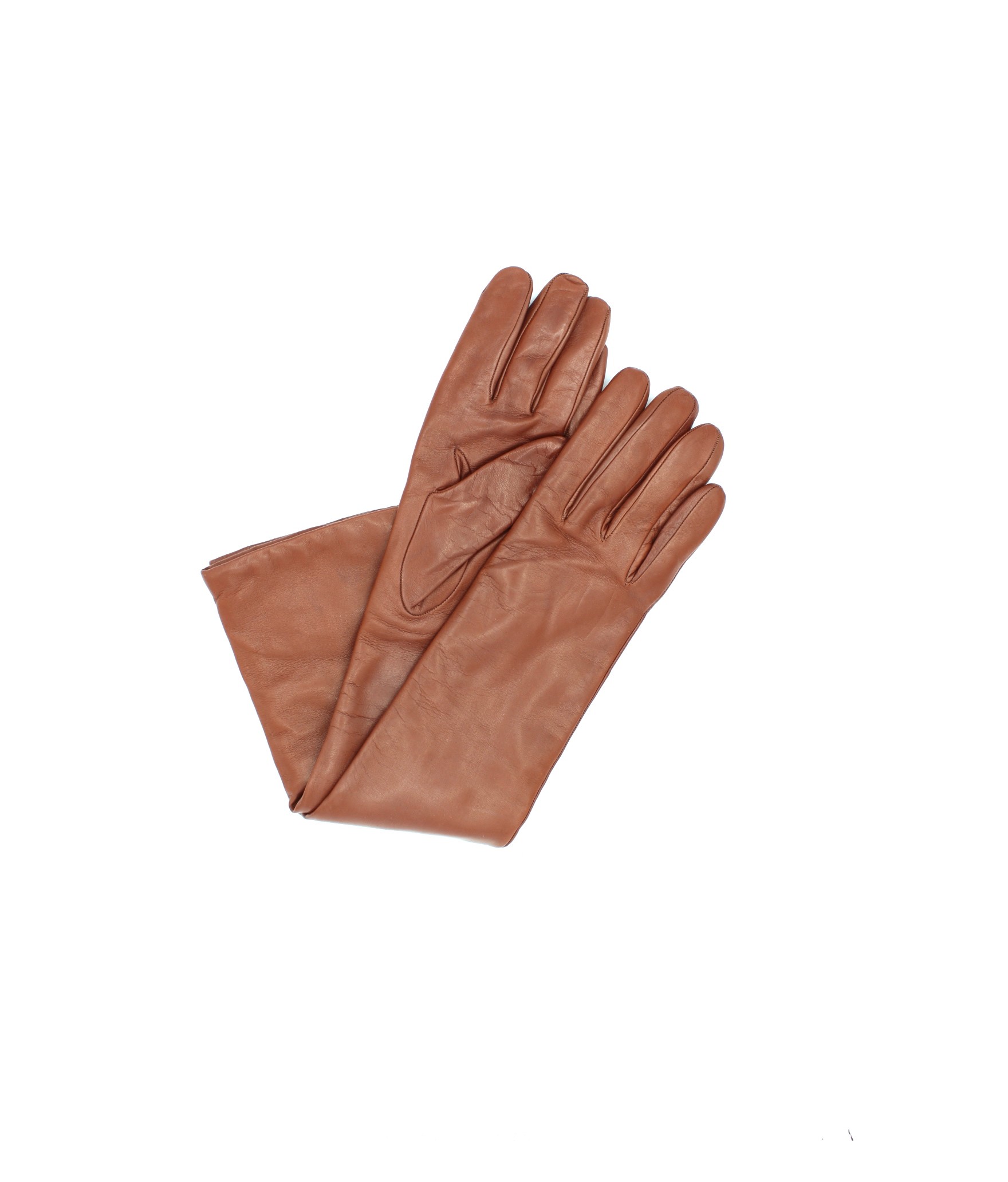 Woman Fashion Nappa leather gloves cashmere lined 10bt Tan