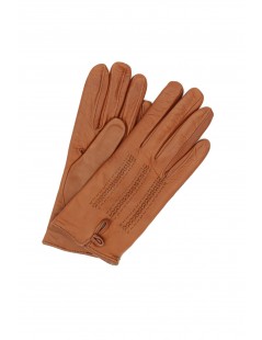 Woman Fashion Nappa leather gloves cashmere lined with button