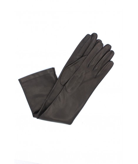 Woman Fashion Nappa leather gloves 10bt silk lined Black