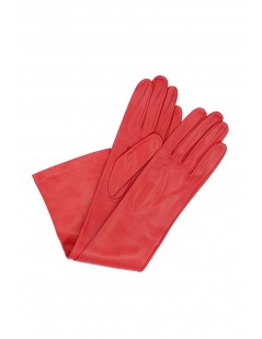 женщина Fashion Nappa leather gloves 10bt silk lined Red