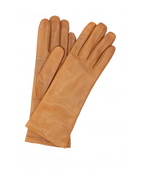 женщина Classic Nappa leather gloves 4bt cashmere lined Tan