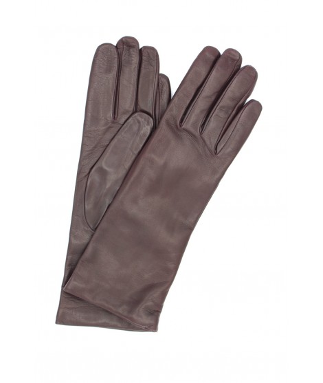 Nappa leather gloves 4bt cashmere lined Bordeaux Sermoneta