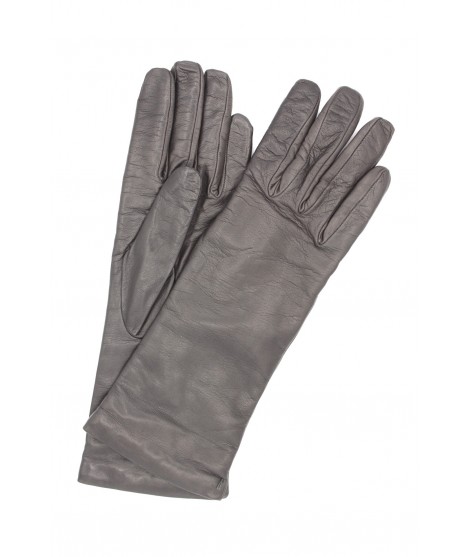 Woman Classic Nappa leather gloves 4bt cashmere lined Grey