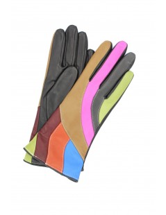 Woman Fashion Nappa leather gloves cashmere lined Multicolor