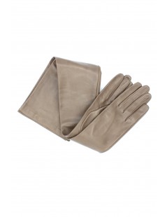 женщина Fashion Nappa leather gloves 16bt silk lined Mud