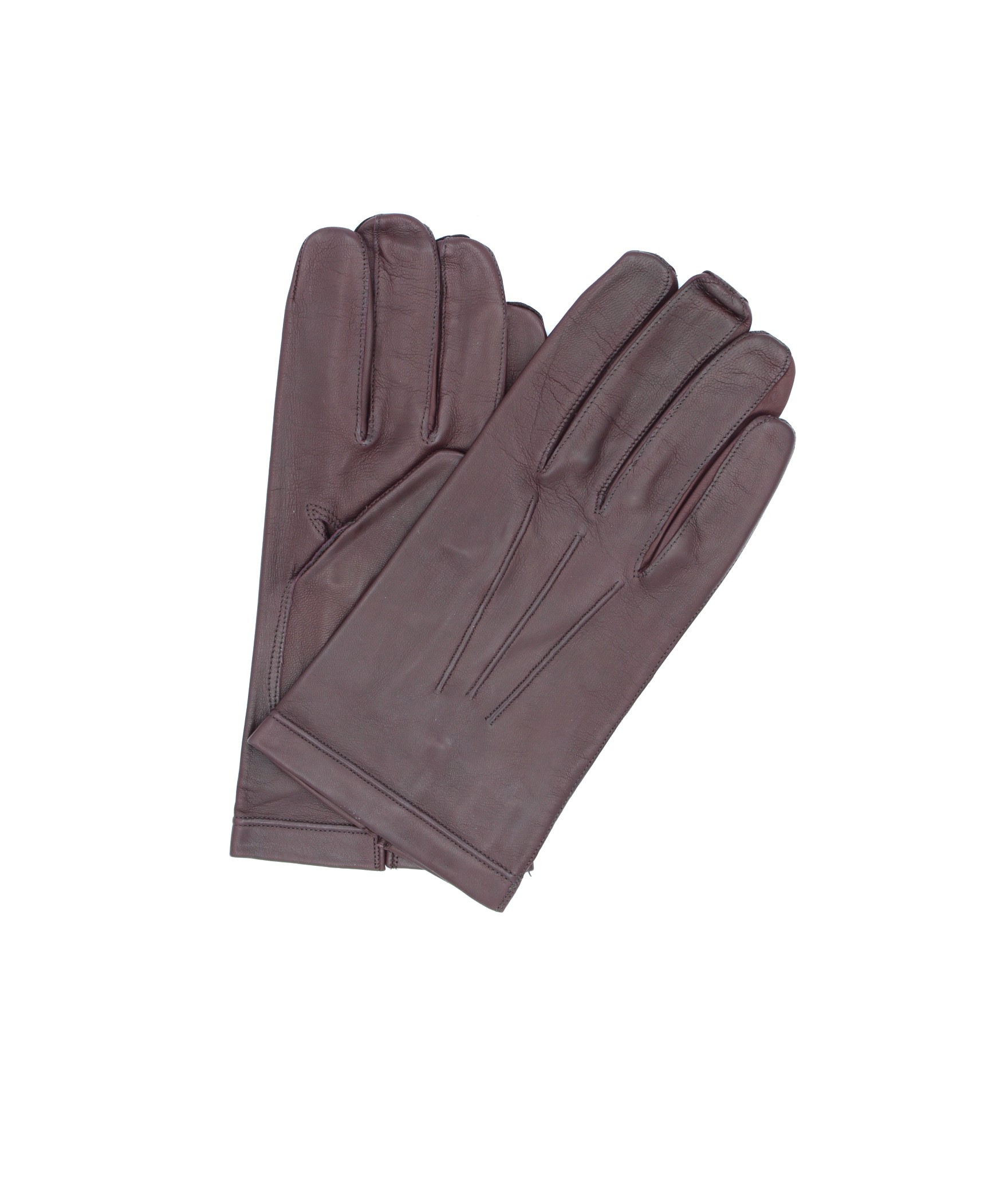 Uomo Classic Nappa leather gloves Silk lined Bordeaux Sermoneta
