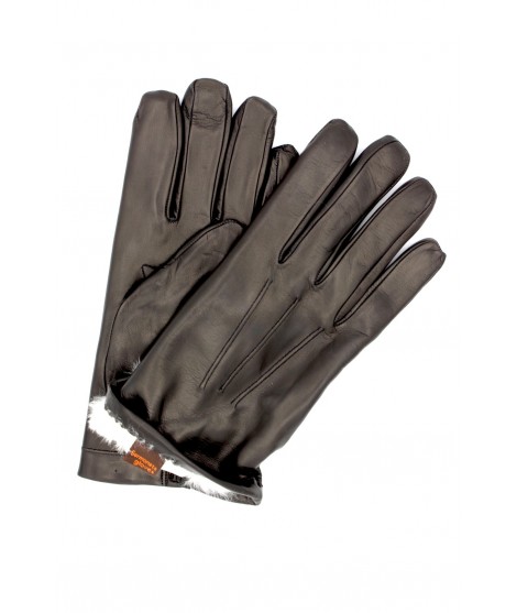 мужчина Artik Nappa leather gloves 2bt Rabbit fur lined Black