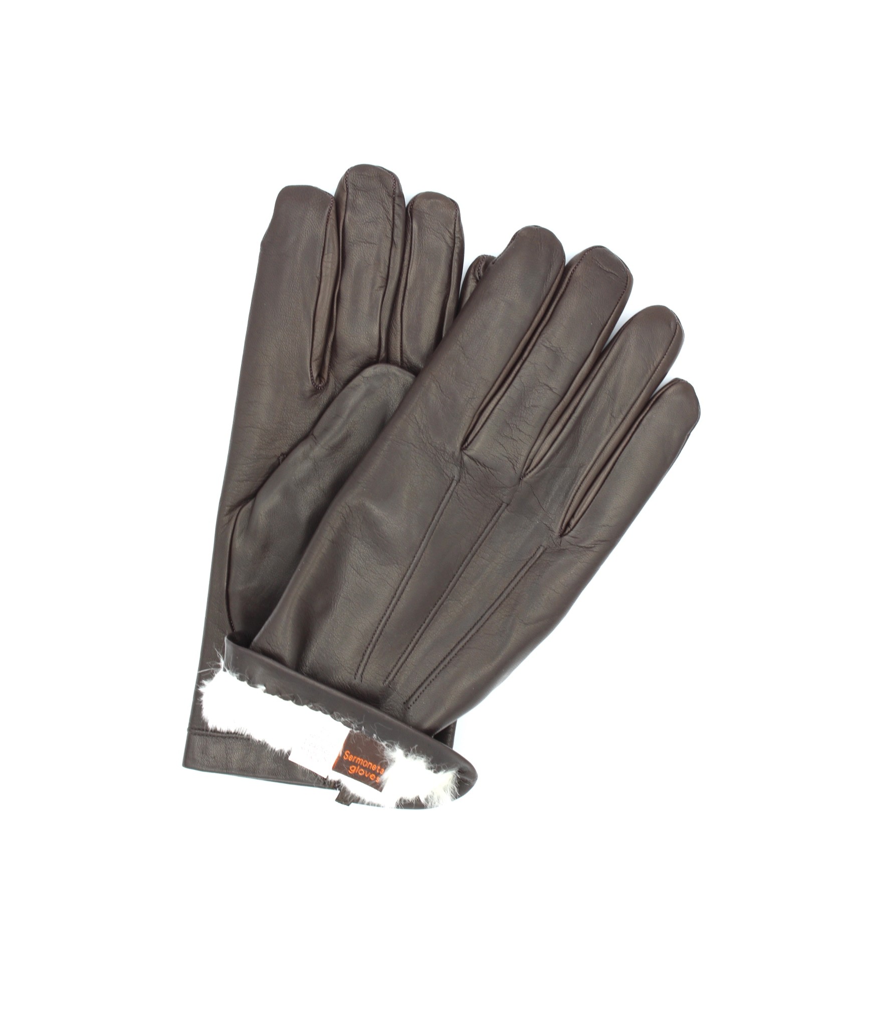 мужчина Artik Nappa leather gloves 2bt Rabbit fur lined Dark