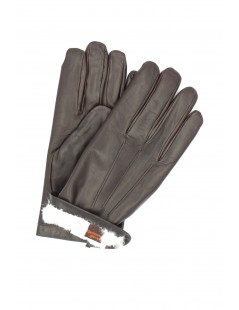мужчина Artik Nappa leather gloves 2bt Rabbit fur lined Dark