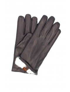 Uomo Artik Nappa leather gloves 2bt Rabbit fur lined Navy