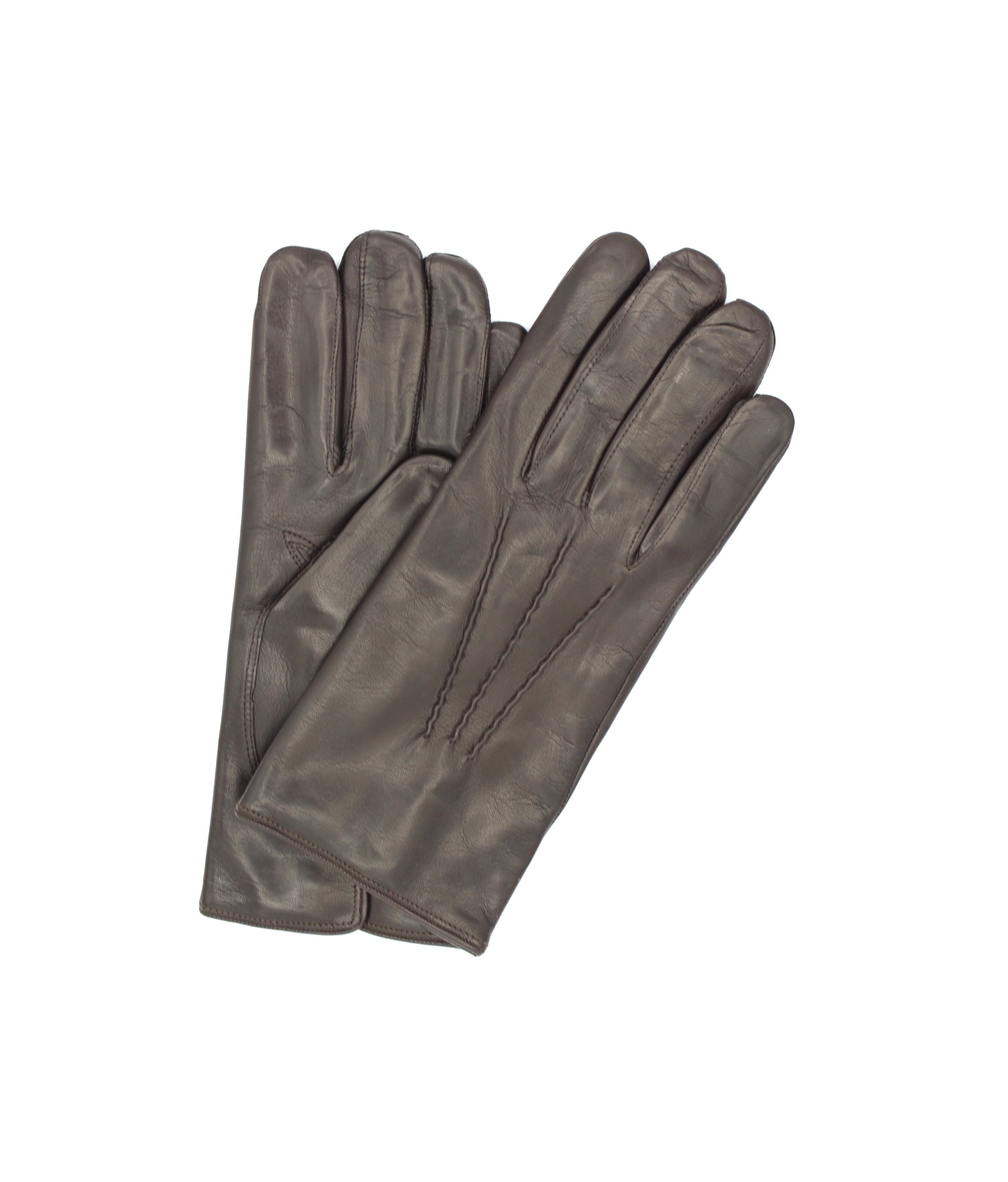 мужчина Classic Nappa leather gloves lined cashmere Dark Brown