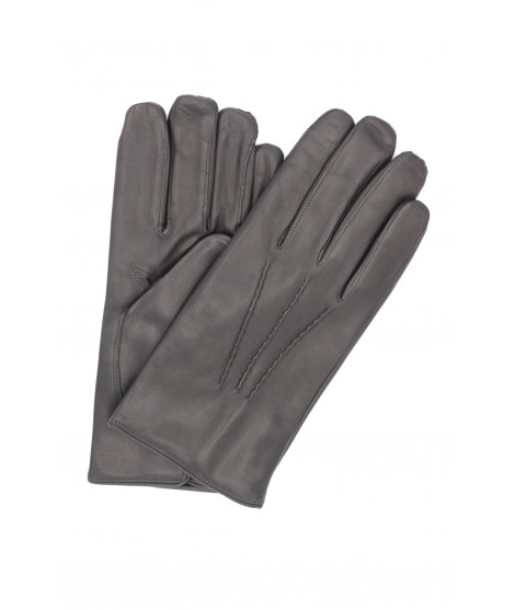 мужчина Classic Nappa leather gloves cashmere lined Dark Grey