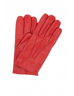 Uomo Classic Nappa leather gloves cashmere lined Red Sermoneta