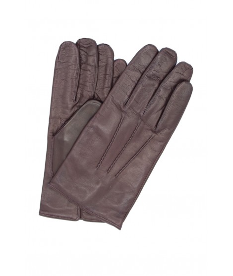 мужчина Classic Nappa leather gloves cashmere lined Bordeaux