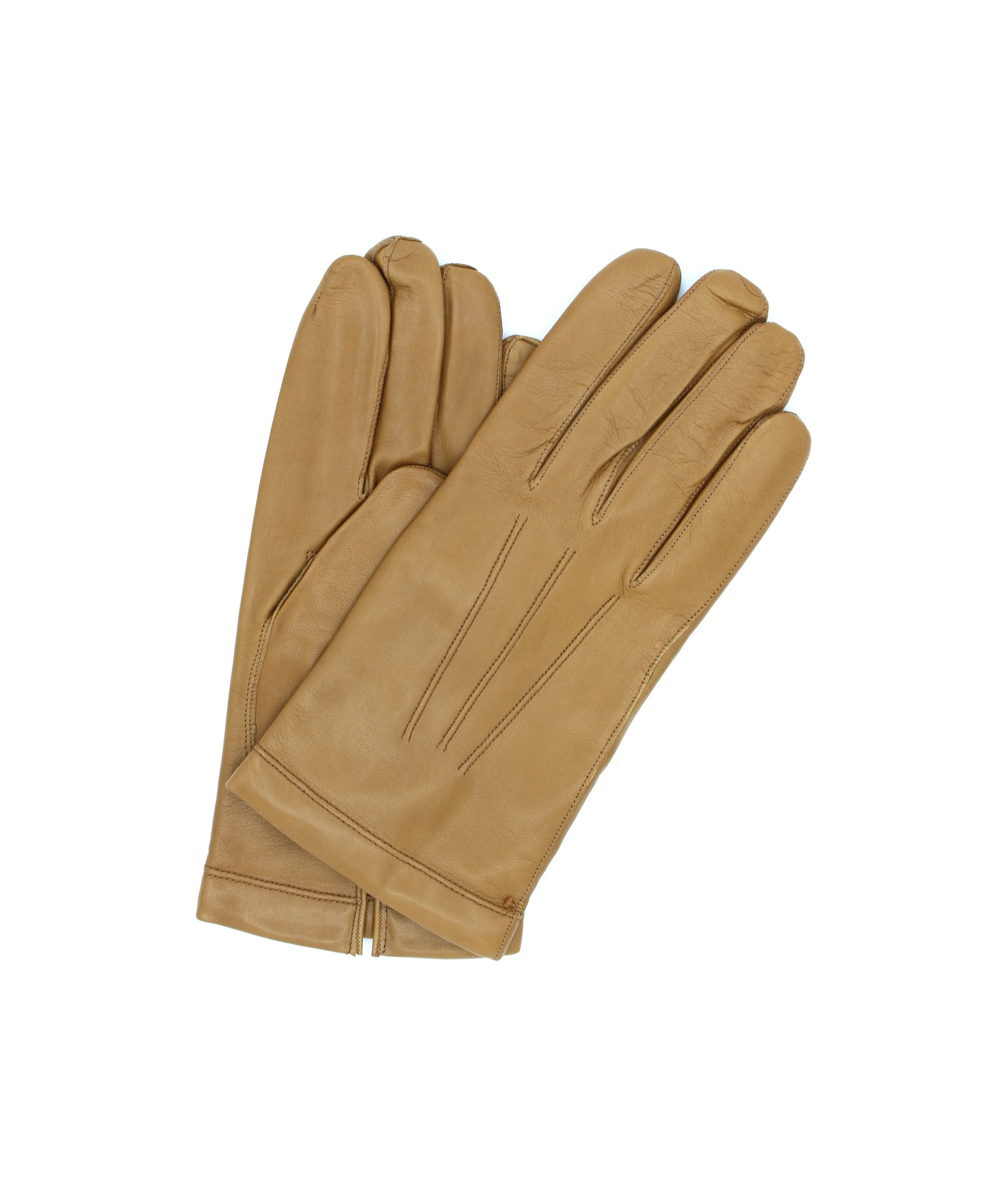 мужчина Classic Nappa leather gloves cashmere lined Camel