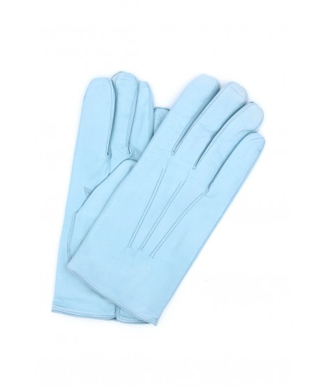 мужчина Classic Nappa leather gloves cashmere lined Sky Blue