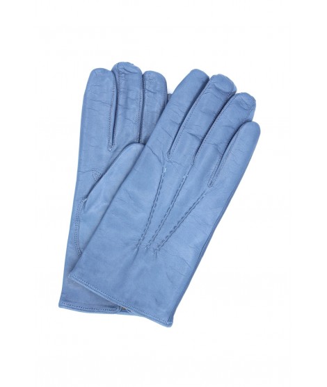 мужчина Classic Nappa leather gloves cashmere lined Denim
