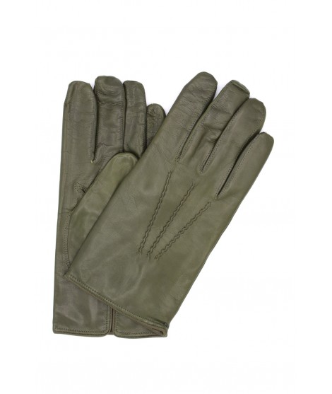 мужчина Classic Nappa leather gloves cashmere lined Military