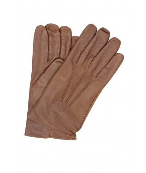 мужчина Classic Nappa leather gloves cashmere lined Tan