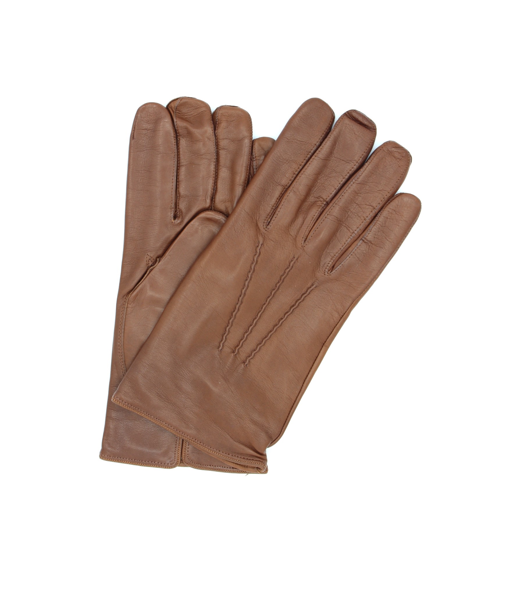 мужчина Classic Nappa leather gloves cashmere lined Tan