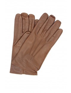 Uomo Classic Nappa leather gloves cashmere lined Tan Sermoneta