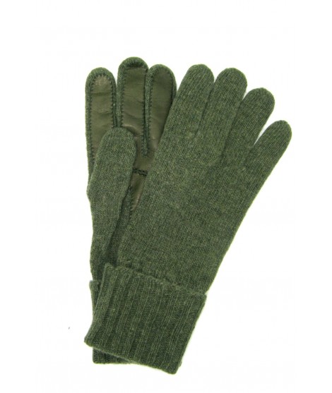 Uomo Casual 100%cashmere gloves 2bt with Nappa leather palm