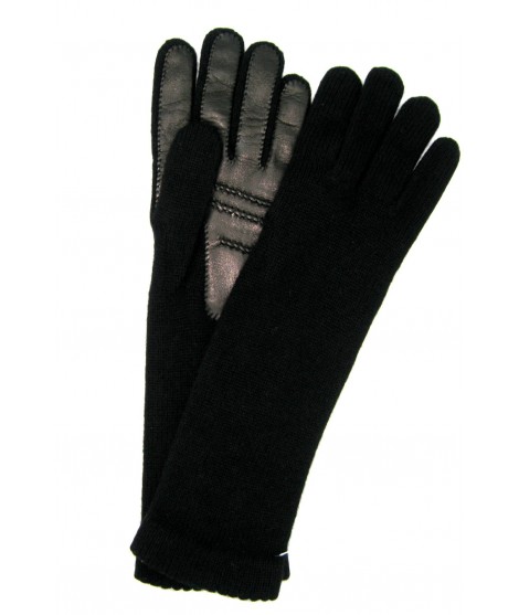 женщина Casual 100%cashmere gloves 4BT with Nappa leather palm