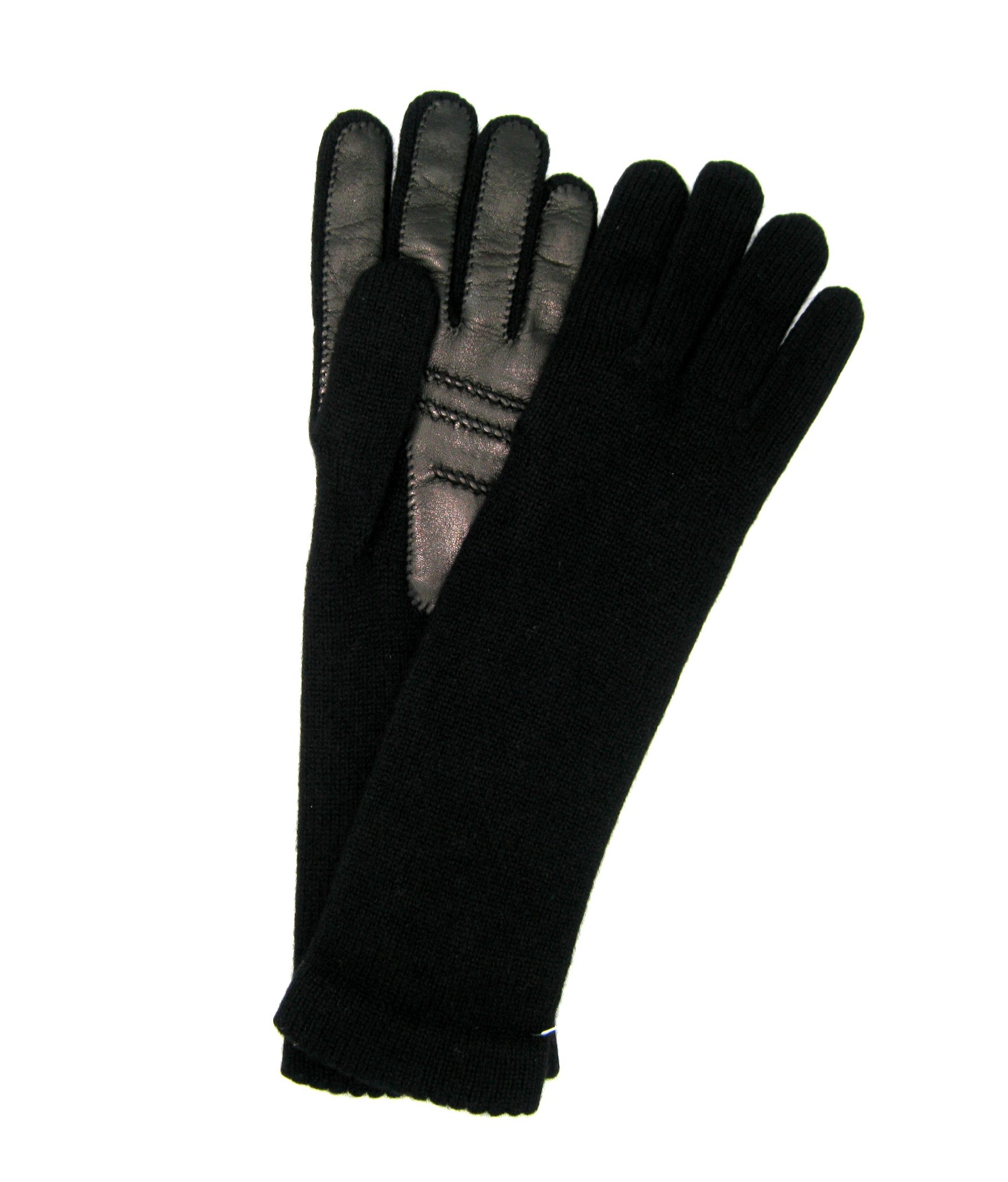 Woman Casual 100%cashmere gloves 4BT with Nappa leather palm