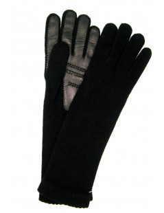 Woman Casual 100%cashmere gloves 4BT with Nappa leather palm