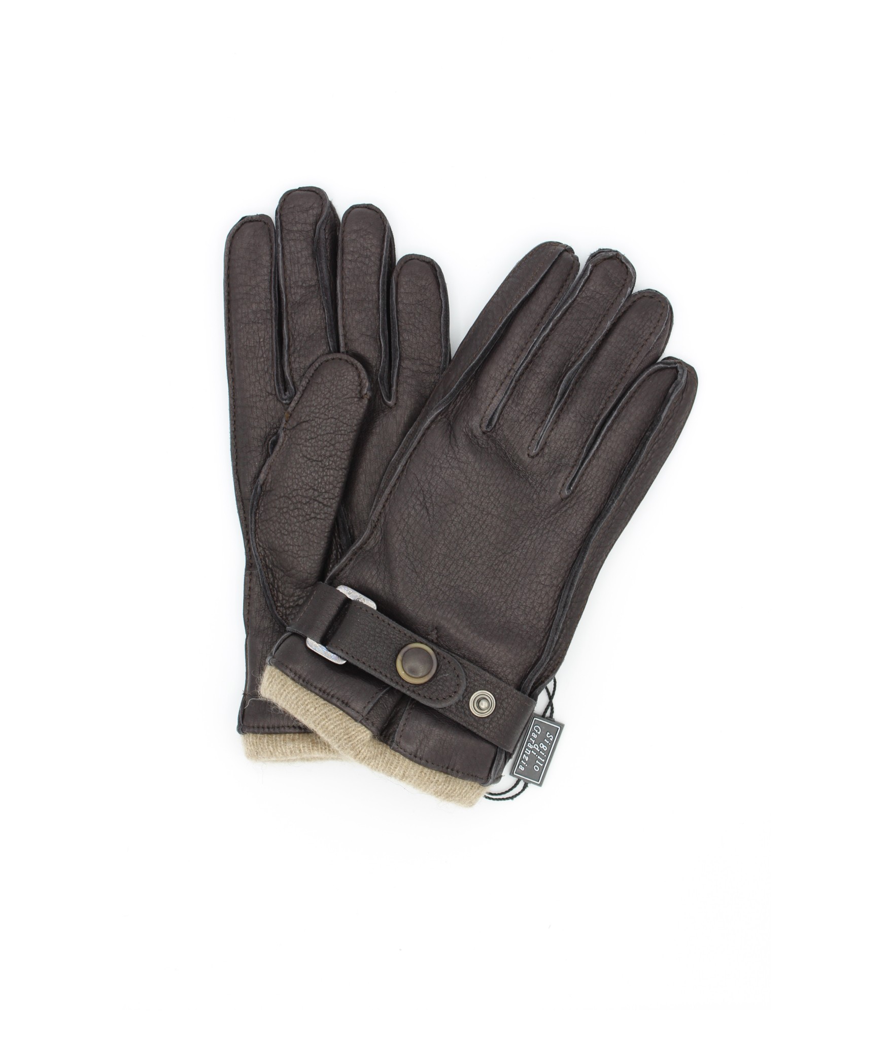 женщина Artik Deerskin gloves with strap Cashmere lined Black