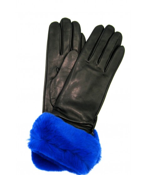женщина Fashion Nappa gloves cashmere lined 4bt with Rex fur