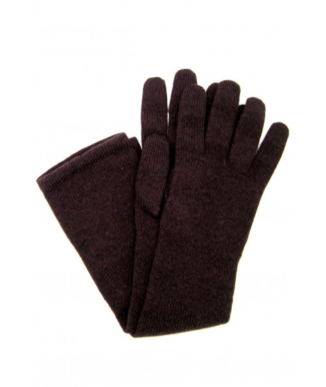 Woman Casual 100%cashmere gloves 10bt Dark Brown Sermoneta