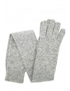 Woman Casual 100%cashmere gloves 16bt Light Grey Sermoneta