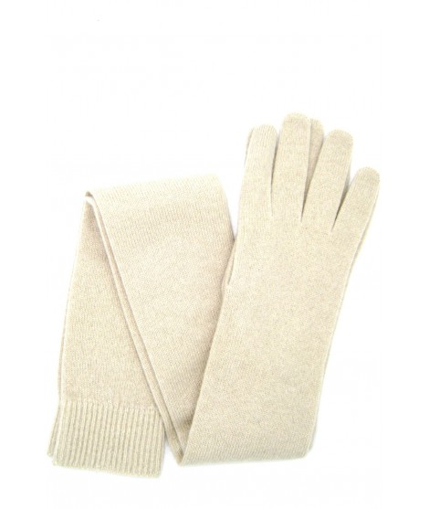 Damen Casual 100% Kaschmir Handschuhe 16bt Crema farben