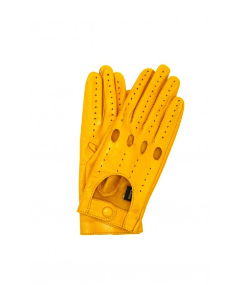 женщина Driver Driving gloves in Nappa Leather Ocra Yellow